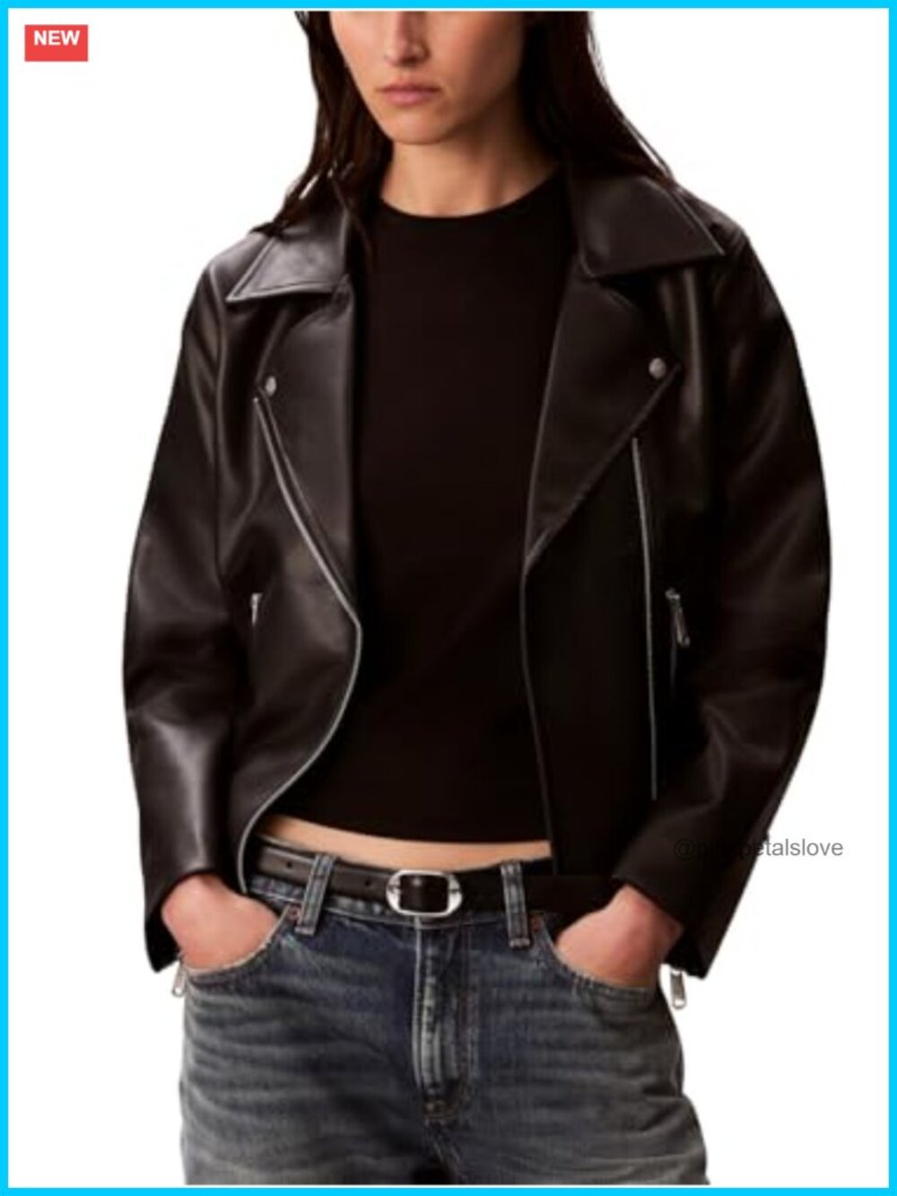Faux Leather Classic Trench Coat with Asymmetric Zip